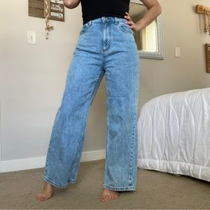 ASOS Petite High Rise Wide Leg Jeans